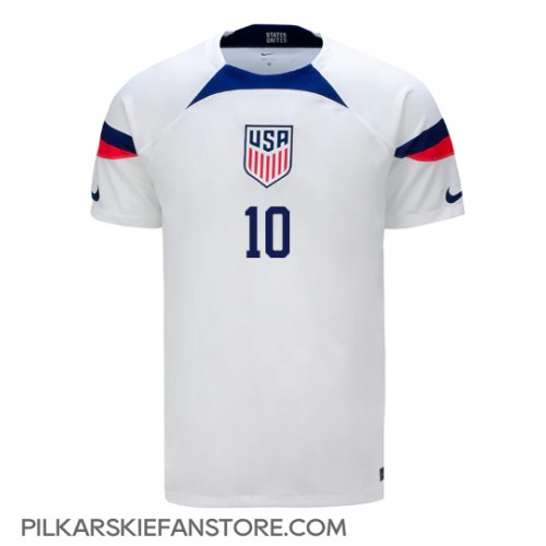 Tanie Strój piłkarski Stany Zjednoczone Christian Pulisic #10 Koszulka Podstawowej MŚ 2022 Krótkie Rękawy